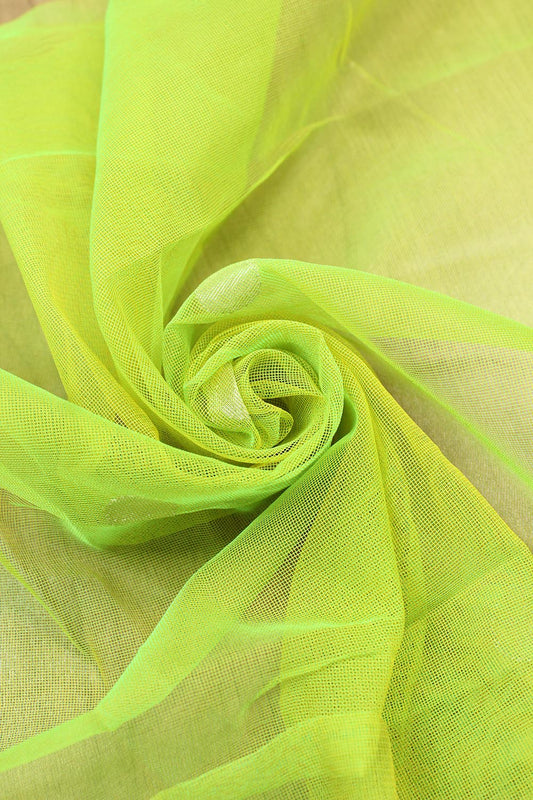 Green Banarasi Net Booti Design Fabric ( 1 Mtr )