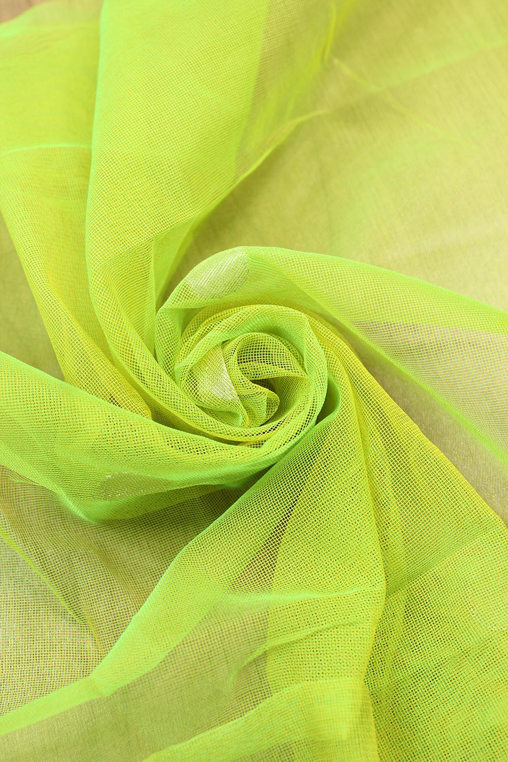 Green Banarasi Net Booti Design Fabric ( 1 Mtr ) - Luxurion World