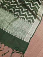 Green Banarasi Organza Dupatta - Luxurion World