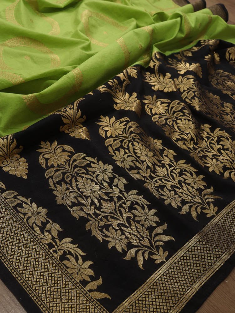 Green Banarasi Silk Dupatta: Ethnic Elegance at its Best! - Luxurion World