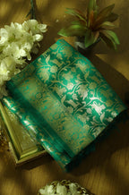 Green Banarasi Silk Dupatta - Luxurion World