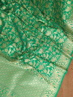 Green Banarasi Silk Dupatta - Luxurion World