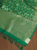Green Banarasi Silk Dupatta - Luxurion World