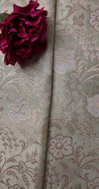 Green Banarasi Silk Fabric ( 1 Mtr ) - Luxurion World