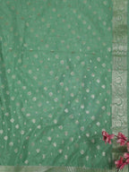 Green Banarasi Silk Fabric ( 1 Mtr ) - Luxurion World
