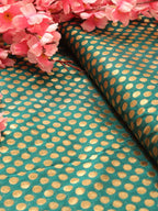 Green Banarasi Silk Fabric ( 1 Mtr ) - Luxurion World