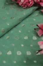 Green Banarasi Silk Fabric ( 1 Mtr ) - Luxurion World
