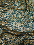 Green Banarasi Silk Fabric ( 1 Mtr) - Luxurion World