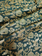 Green Banarasi Silk Fabric ( 1 Mtr) - Luxurion World