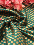 Green Banarasi Silk Fabric ( 1 Mtr ) - Luxurion World