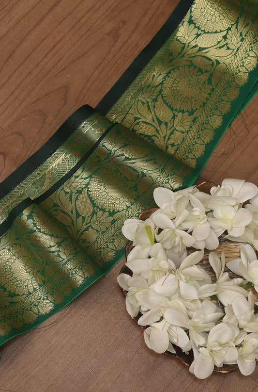 Green Banarasi Silk Lace: 1 Mtr - Luxurion World