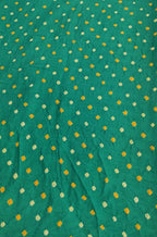 Green Bandhani Cotton Silk Fabric (  1 Mtr ) - Luxurion World