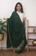 Green Bandhani Modal Silk Dupatta - Luxurion World