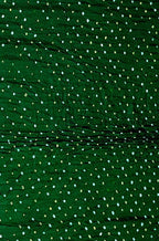 Green Bandhani Pure Gajji Silk Fabric ( 1 Mtr ) - Luxurion World
