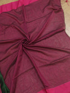 Green Bengal Plain Cotton Saree - Luxurion World