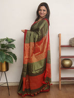 Green Bengal Tissue Cotton Saree - Elegant and Stylish - Luxurion World