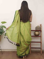 Stunning Green Bengal Tissue Cotton Saree - Luxurion World