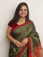 Green Bengal Tissue Cotton Saree - Elegant and Stylish - Luxurion World