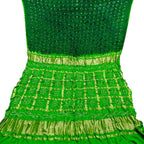 Green Checks Bandhani Gajji Silk Gharchola Saree - Luxurion World