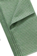 Green Checks Pure Linen Fabric ( 1 Mtr ) - Luxurion World