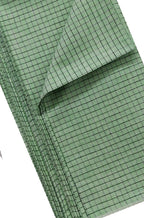 Green Checks Pure Linen Fabric ( 1 Mtr ) - Luxurion World