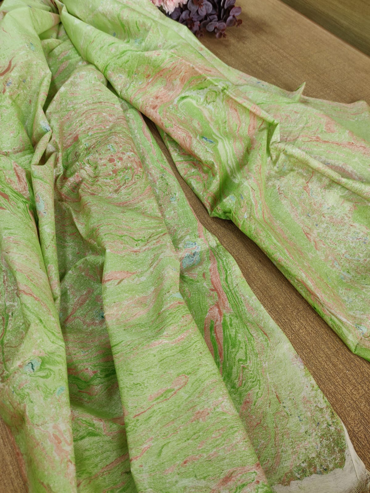 Green Digital Printed Cotton Linen Dupatta - Luxurion World