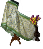Green Digital Printed Linen Dupatta - Luxurion World