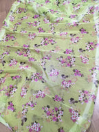 Green Digital Printed Organza Silk Floral Design Saree - Luxurion World