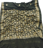 Green Embroidered Kashmiri Aari Work Georgette Saree - Luxurion World