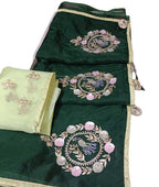 Green Gota And Zardozi Work Organza Saree - Luxurion World