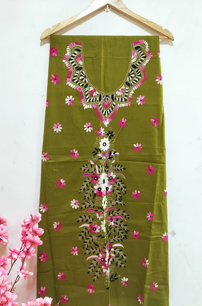 Kurti with Kantha and prints detailing | Kurta neck design, Kurti neck  designs, Dress neck designs
