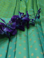Green Handloom Banarasi Pure Katan Silk Fabric (1Mtr) - Luxurion World