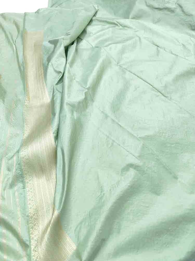 Green Handloom Banarasi Pure Katan Silk Saree - Luxurion World