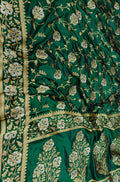 Green Handloom Banarasi Pure Katan Silk Sona Roopa Dupatta - Luxurion World
