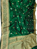 Green Handloom Banarasi Pure Katan Silk Sona Roopa Saree - Luxurion World