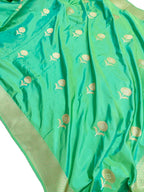 Green Handloom Banarasi Pure Katan Silk Sona Roopa Saree - Luxurion World