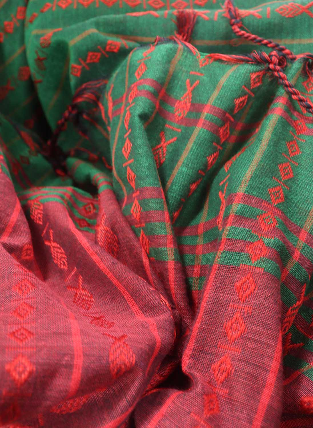Green Handloom Bengal Cotton Saree - Luxurion World