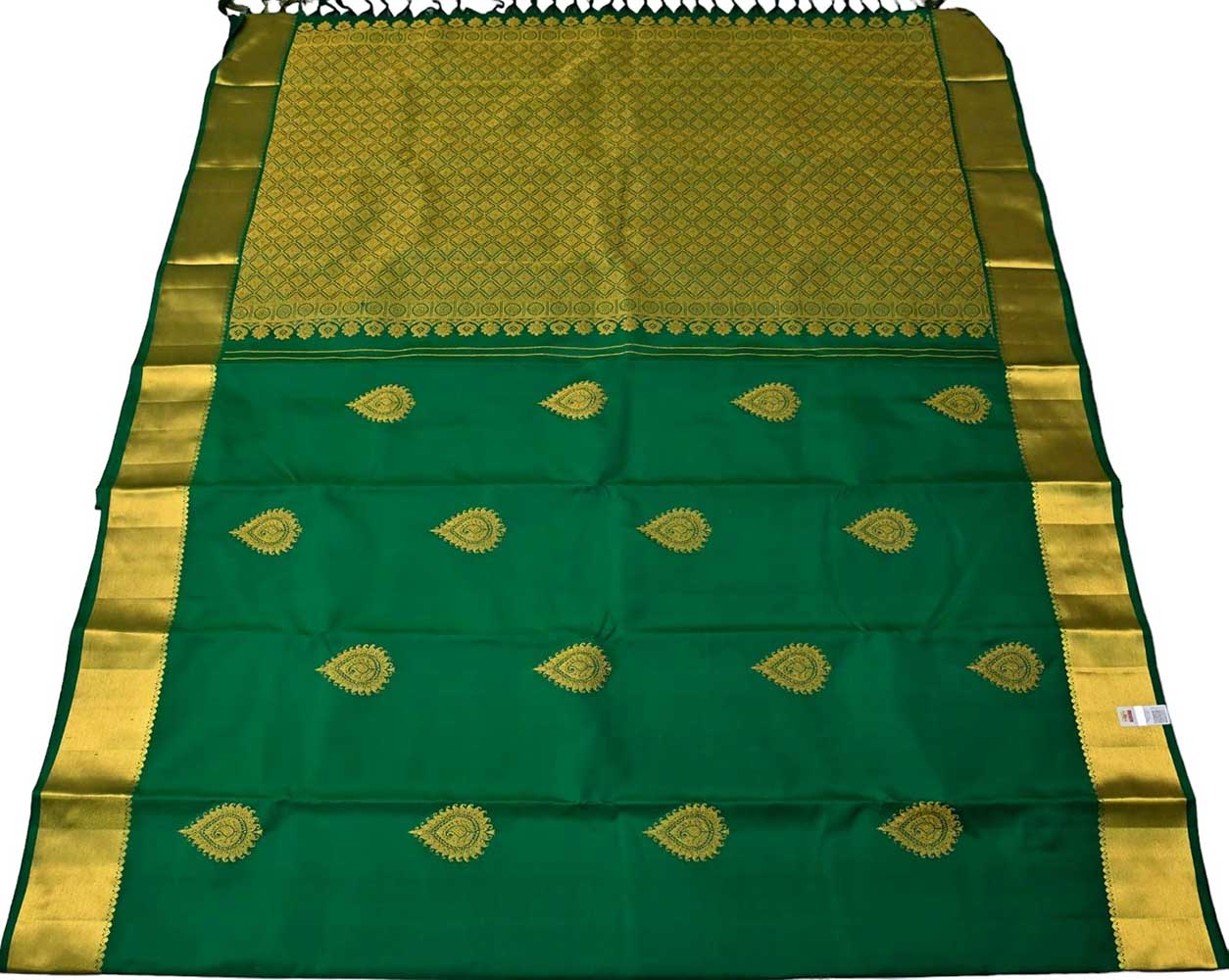 Green Handloom Kanjeevaram Pure Silk Saree - Luxurion World
