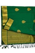 Green Handloom Kanjeevaram Pure Silk Saree - Luxurion World