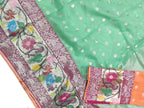 Green Handloom Kota Doria Real Zari Saree - Luxurion World
