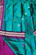 Green Handloom Sambalpuri Double Ikat Silk Saree - Luxurion World