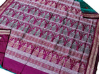 Green Handloom Sambalpuri Double Ikat Silk Saree - Luxurion World