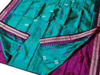 Green Handloom Sambalpuri Double Ikat Silk Saree - Luxurion World