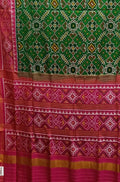 Green Handloom Semi Patan Patola Pure Silk Saree - Luxurion World