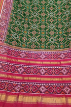 Green Handloom Semi Patan Patola Pure Silk Saree - Luxurion World