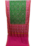 Green Handloom Semi Patan Patola Pure Silk Saree - Luxurion World