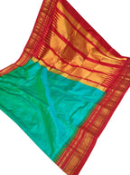 Green And Blue Ilkal Pure Silk Saree - Luxurion World