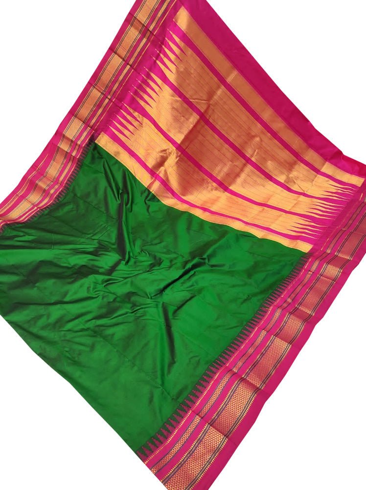 Green Ilkal Pure Silk Saree - Luxurion World