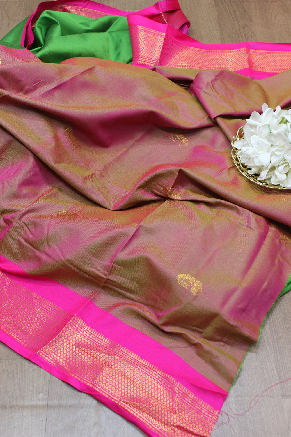 Green Paithani Cotton Silk Saree - Luxurion World