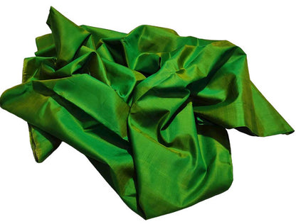 Green Plain Pure Silk Fabric ( 1 Mtr ) - Luxurion World